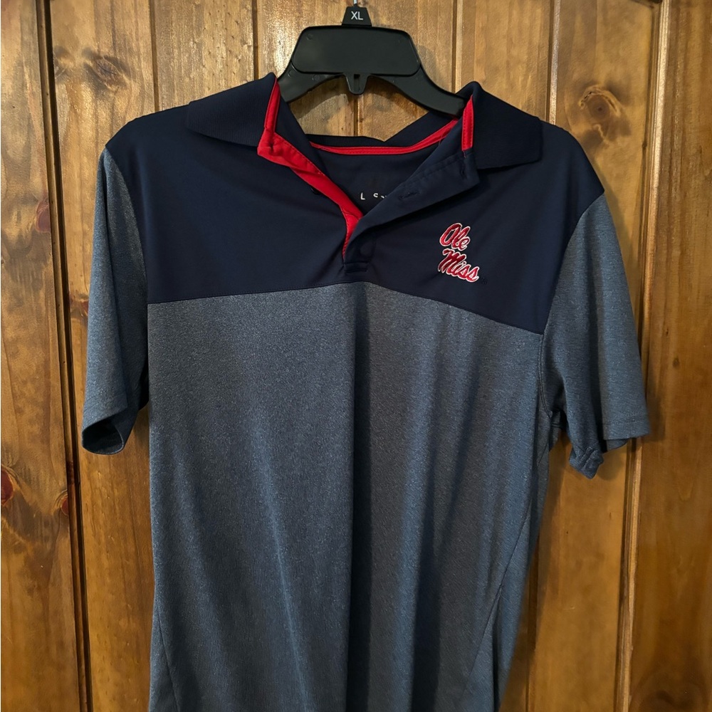 Colosseum Blue and Gray Polo Shirt Performance Athletic Wear